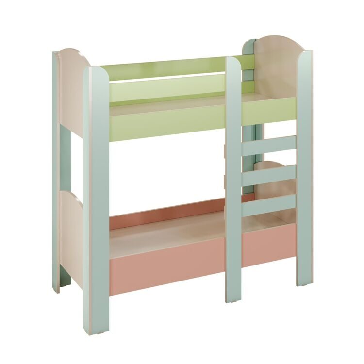 Кровать детская двухъярусная (пастельные цвета)